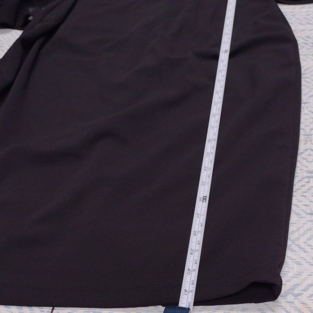 Premier Amour Elegant Black Long Sleeve Dress with Sheer Details - Picture 12 of 13